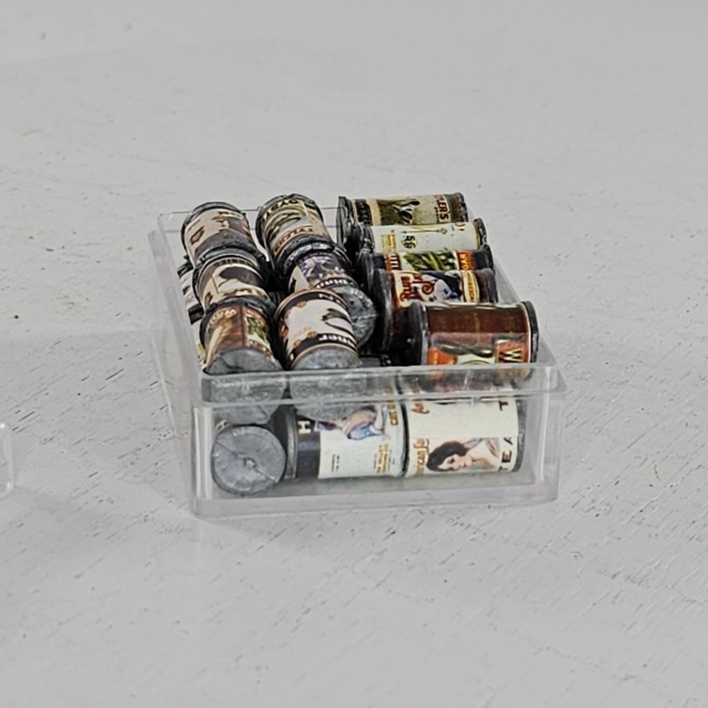 Vintage Dollhouse Miniature Canned Food Set Cans Set of 24 - Picture 6 of 8